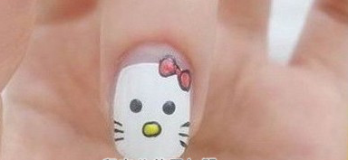 可爱Kitty美甲教程