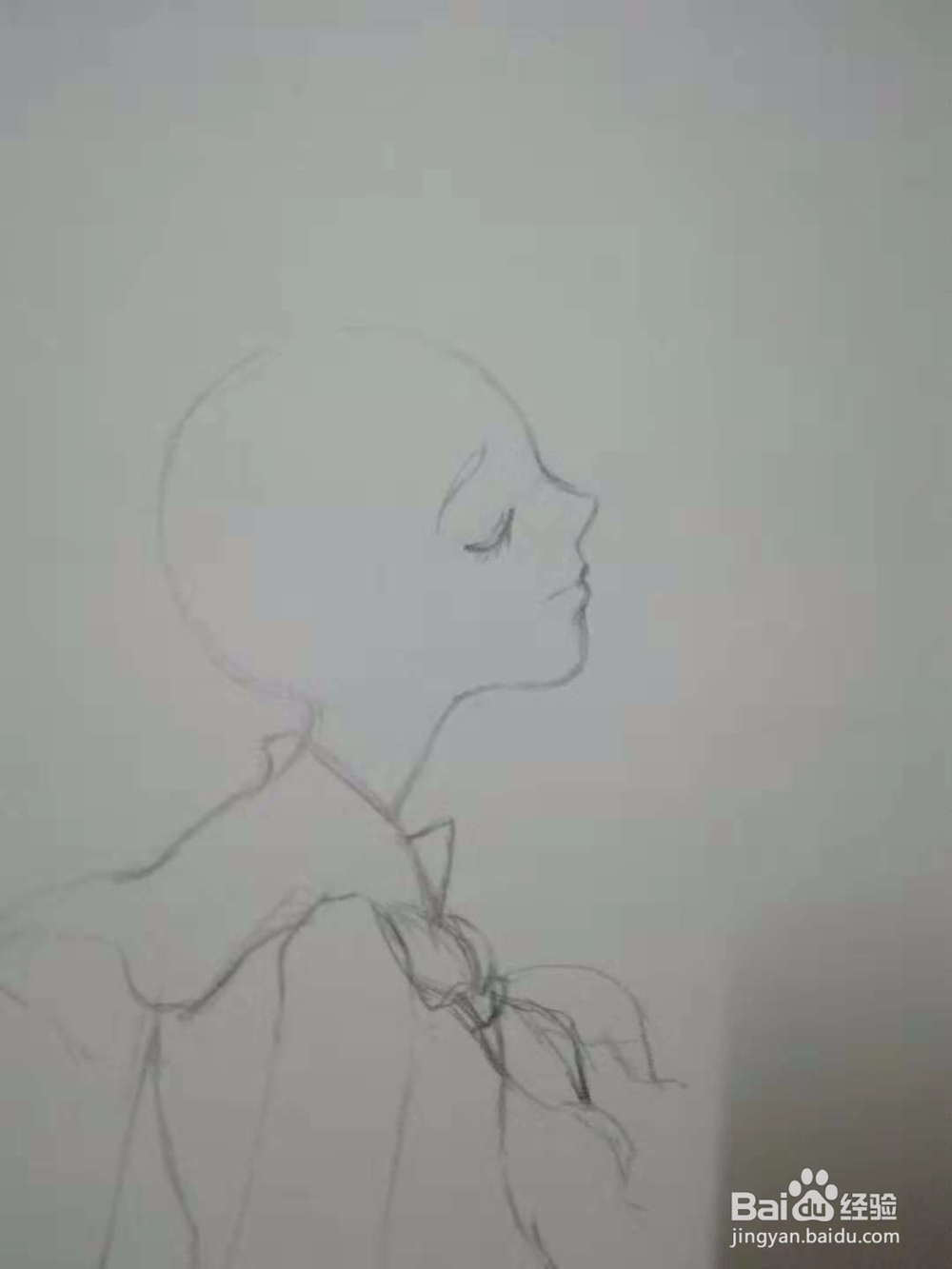 《迎风少女》手绘漫画人物插画线稿教程