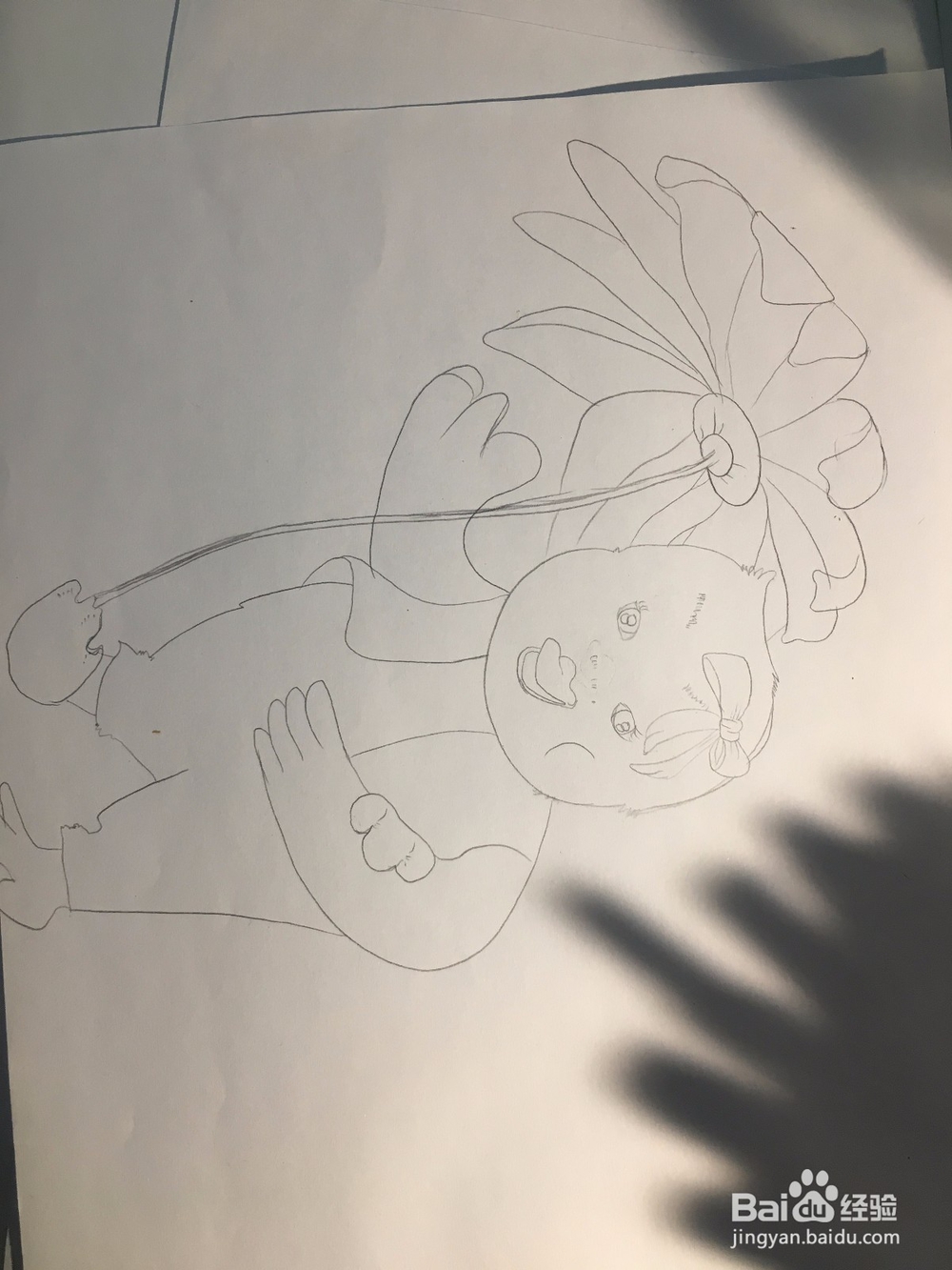 画一只拿着花当伞的鸭子 鸭子的简笔画 彩色涂鸦