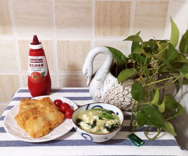 海米小白菜疙瘩汤