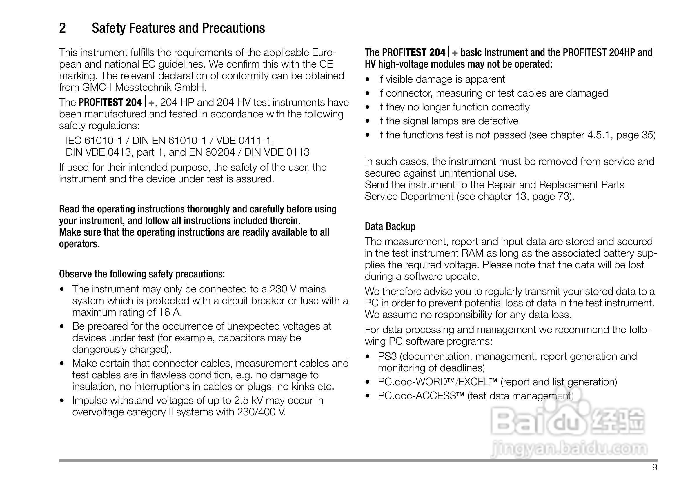 PROFITEST 204安规测试仪使用说明书:[1]