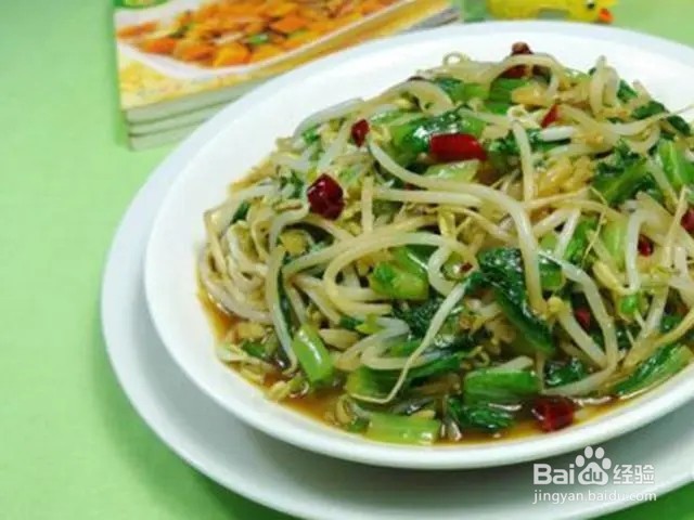 油麦菜炒豆芽