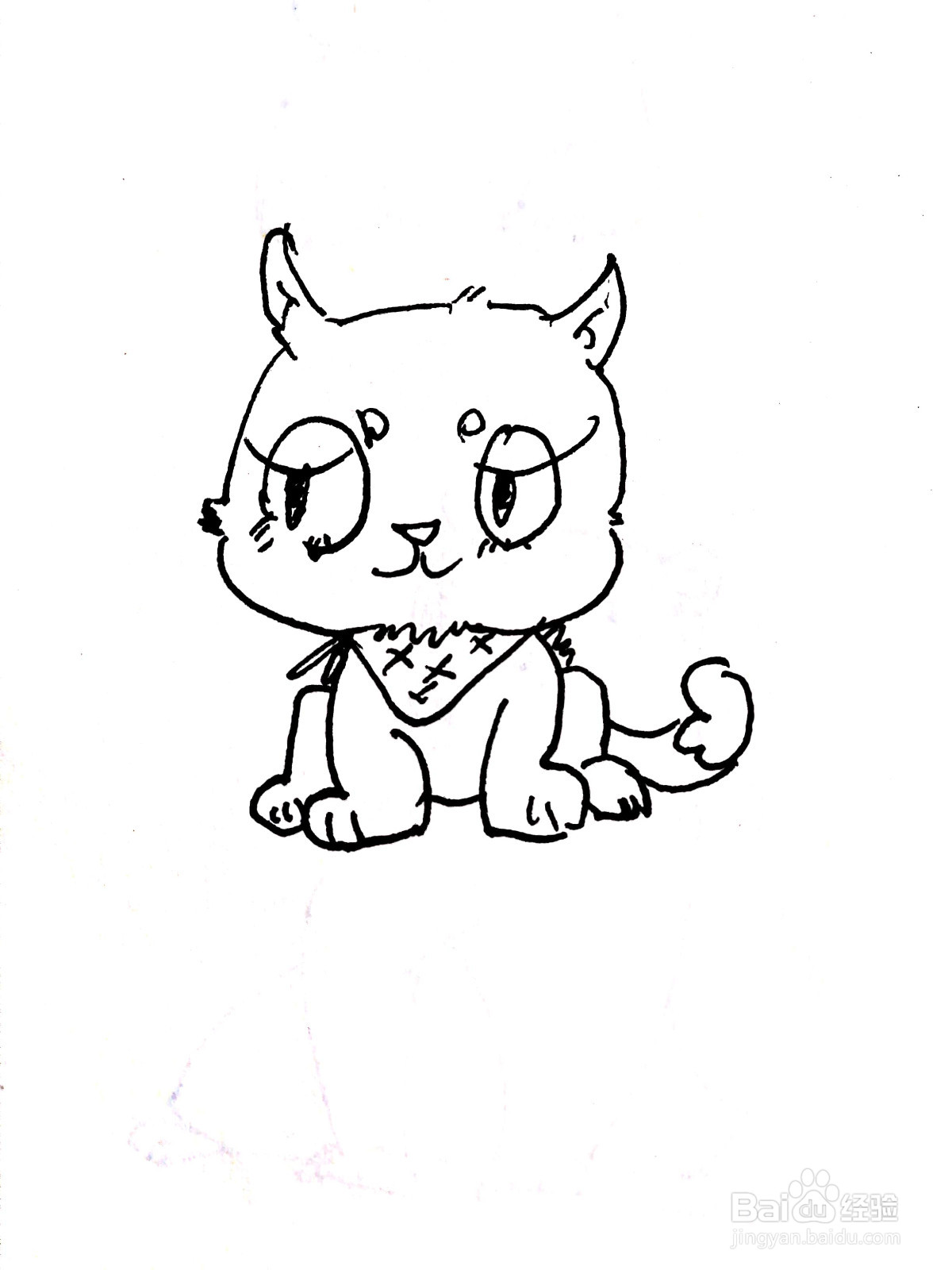 打瞌睡的猫线描画怎么画