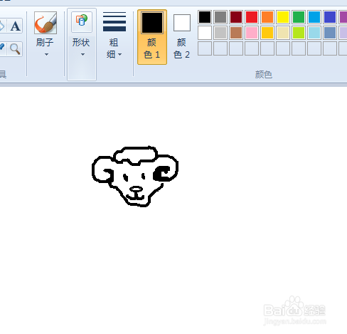 电脑画图简笔画怎么画小绵羊