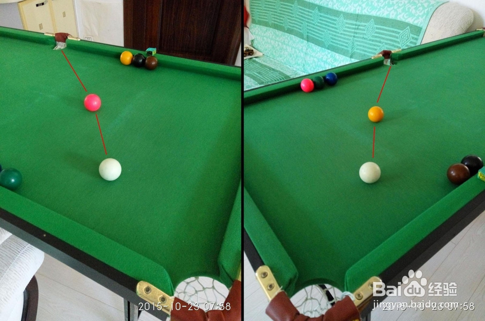 用最低成本练习台球进球点记忆和击球姿势方法