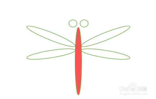 如何用WPS文字画红蜻蜓