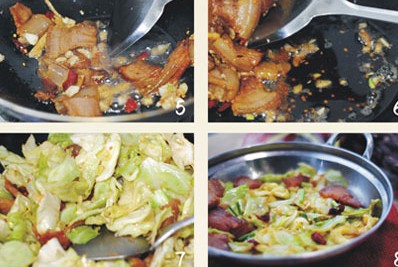 干锅腊肉手撕包菜的做法