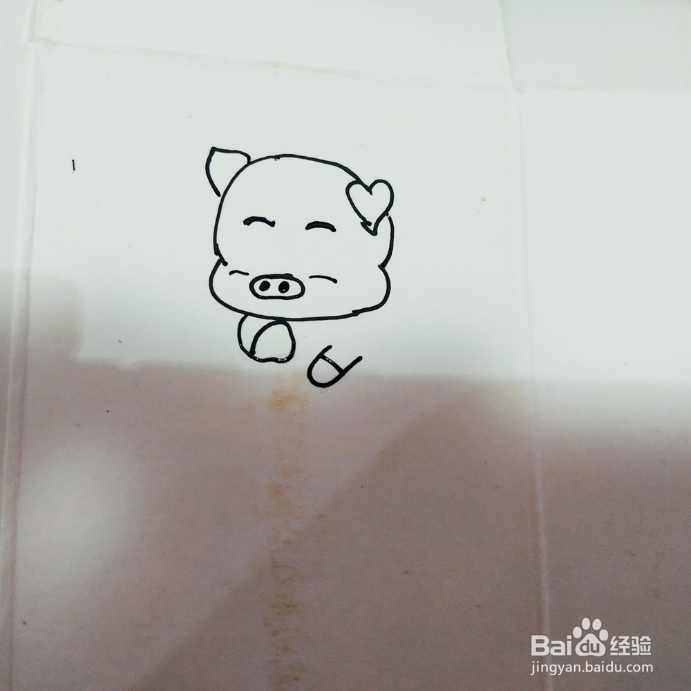 怎么来画一只卡通小胖猪简笔画呢？