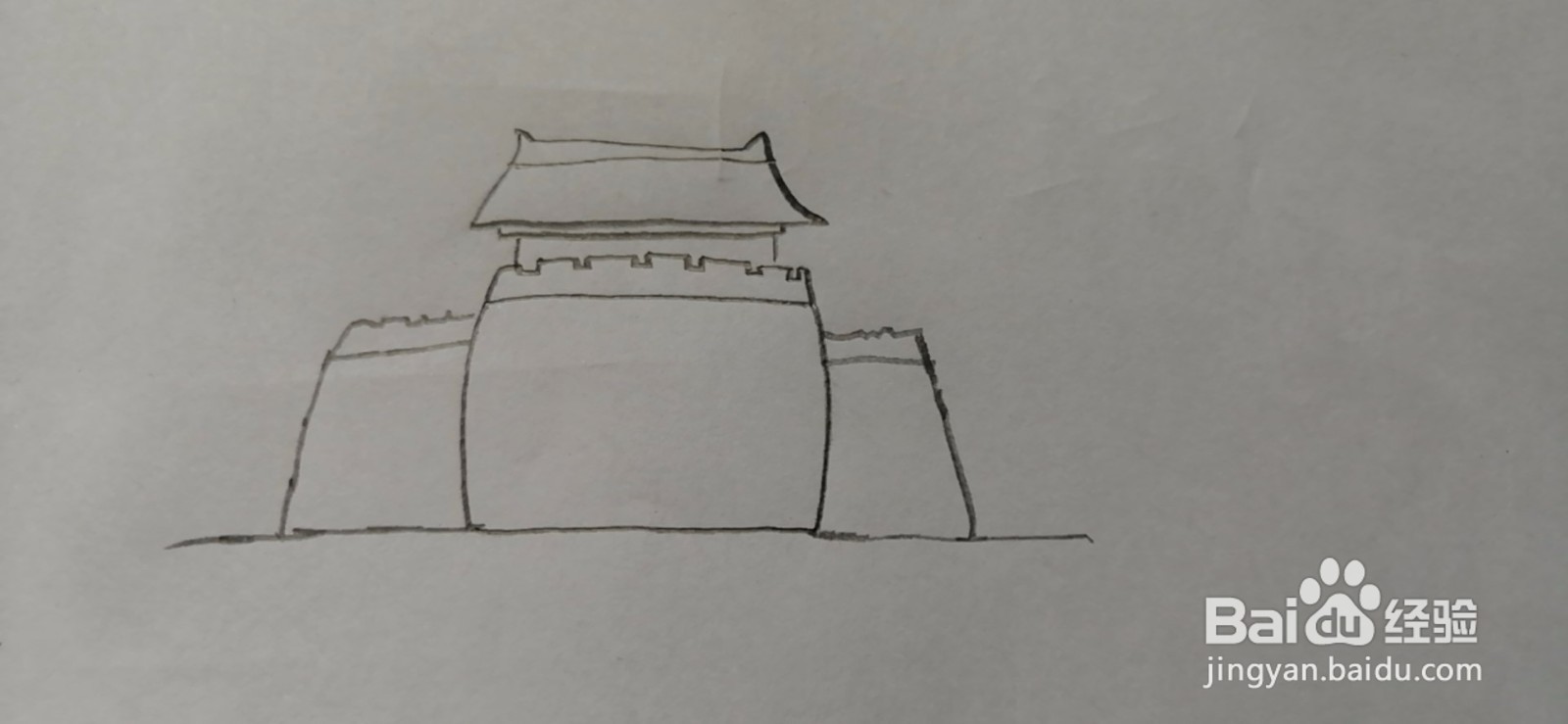 简笔画-可爱卡通城楼简笔画