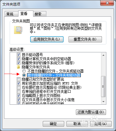 怎样显示隐藏的文件夹