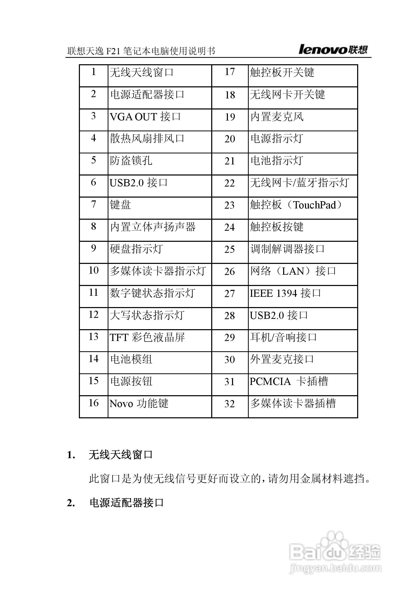联想天逸F21笔记本电脑使用说明书:[2]