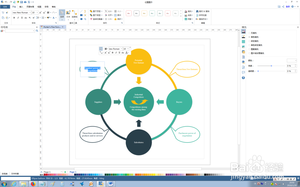 如何使用EDRAW快速创建五力图？