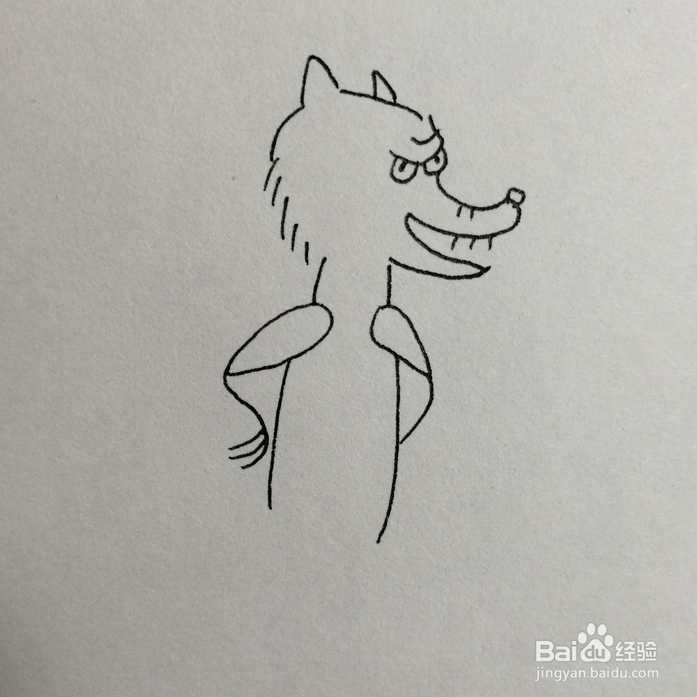 小朋友该如何绘画大灰狼简笔画呢