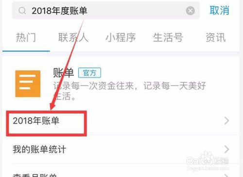 支付宝怎样查2018年全年账单？