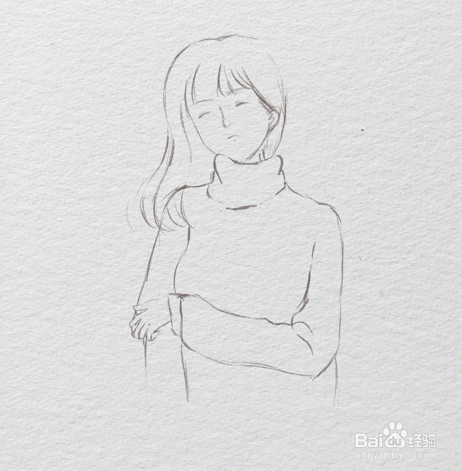 怎么用Ipad画一个穿毛衣的少女线稿?