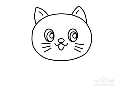 怎么画卡通小猫的简笔画