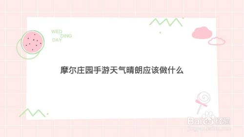 摩尔庄园手游天气晴朗应该做什么