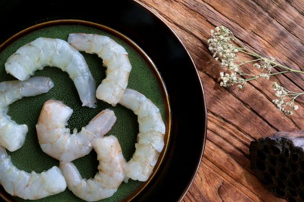 酸辣秋葵拌虾仁