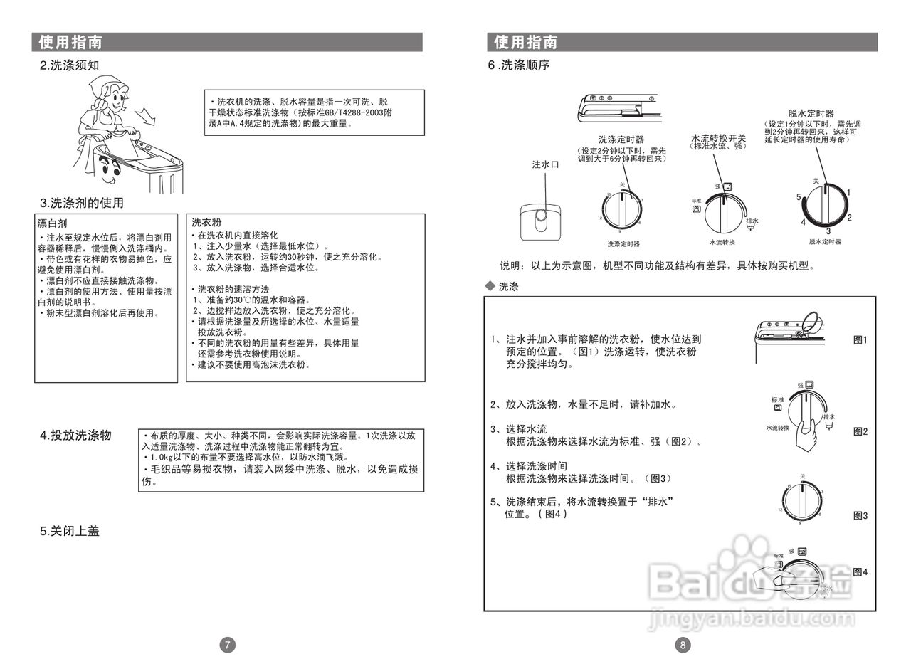 海尔双桶洗衣机XPB50-0713S型使用说明书