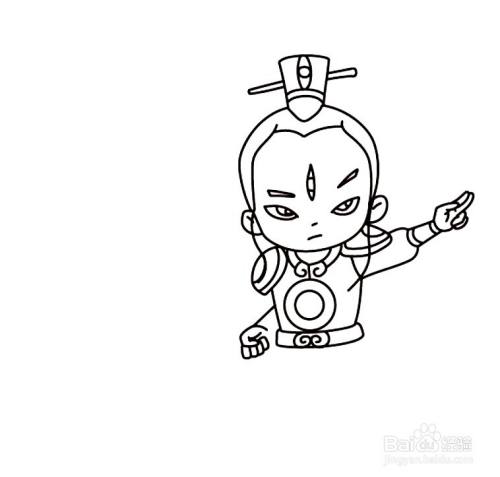 怎么画二郎神的简笔画