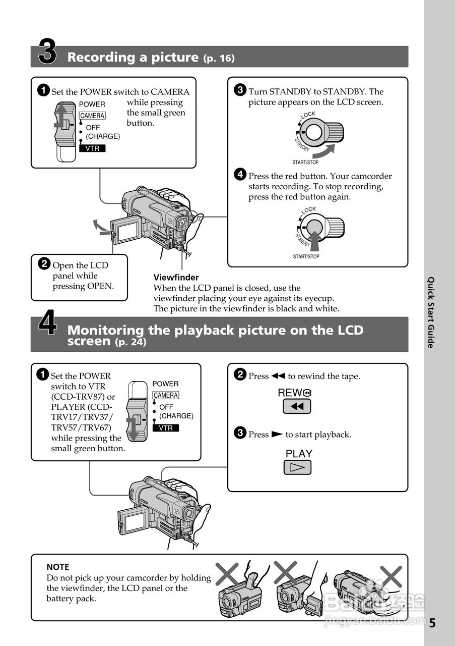 索尼CCD-TRV67模拟摄像机说明书:[1]