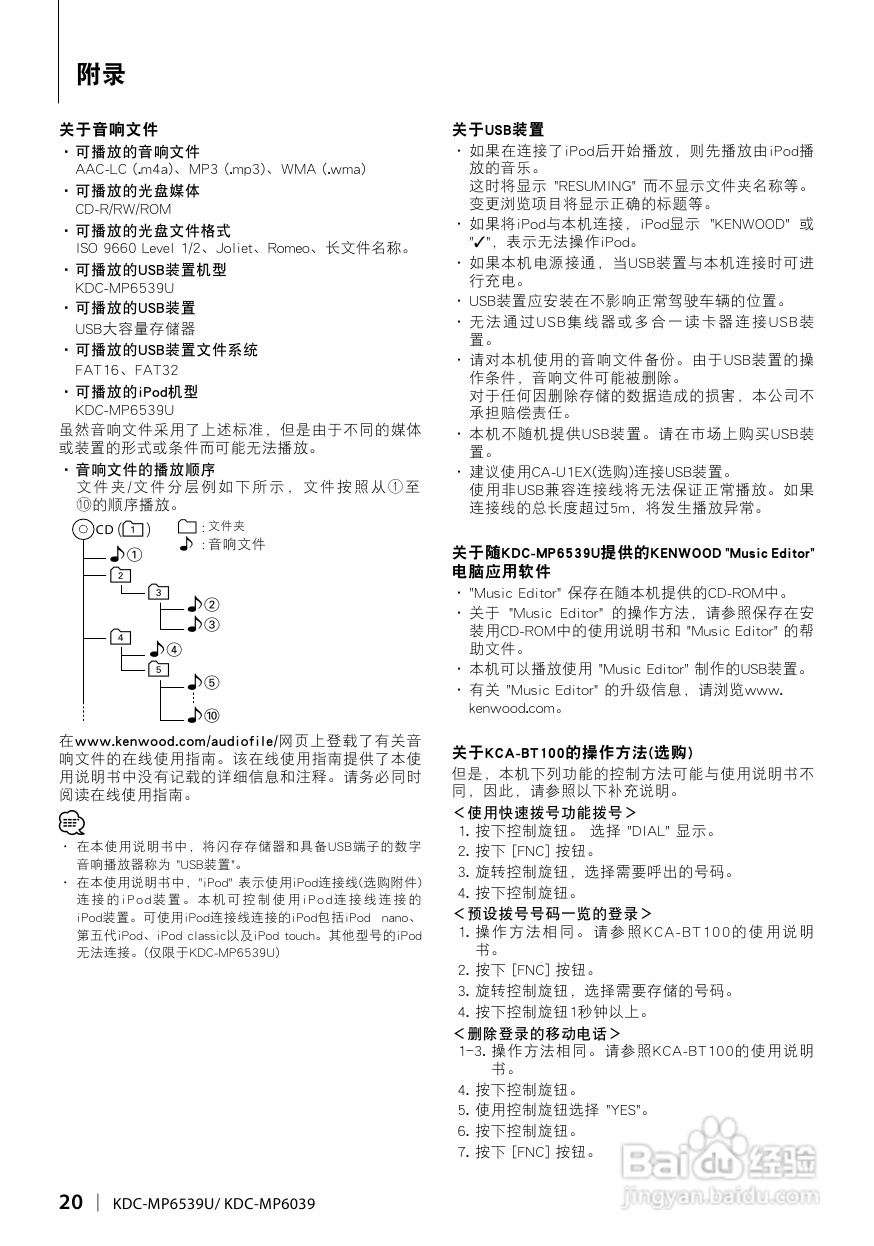 KENWOOD KDC-MP6539U/6039 CD接收机使用说明书:[1]