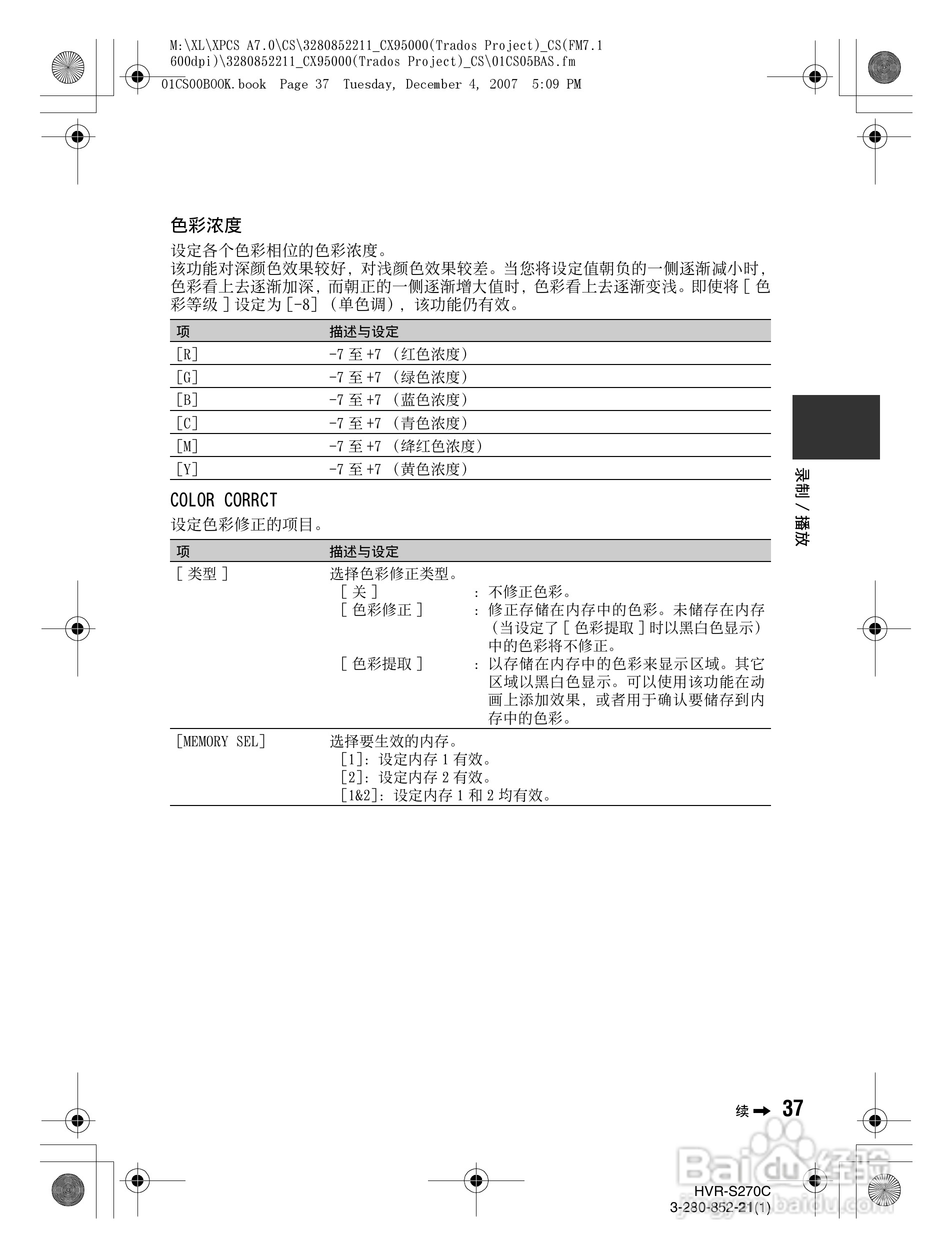 索尼HVR-S270C数字摄录一体机使用说明书:[4]