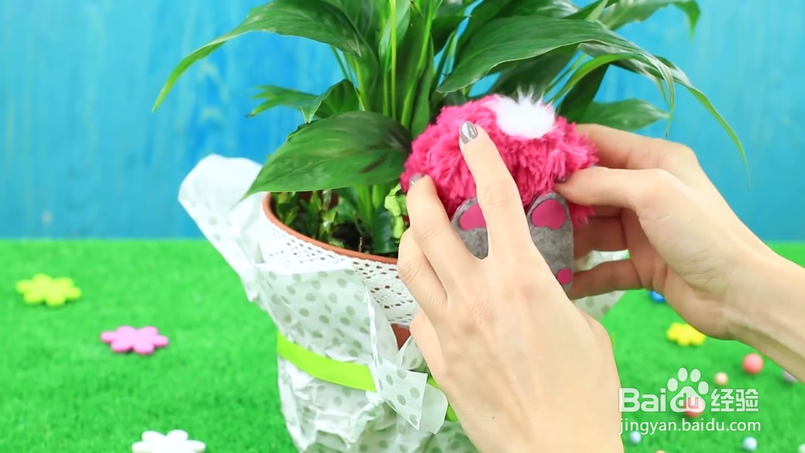 怎样制作毛绒植物花盆装饰品