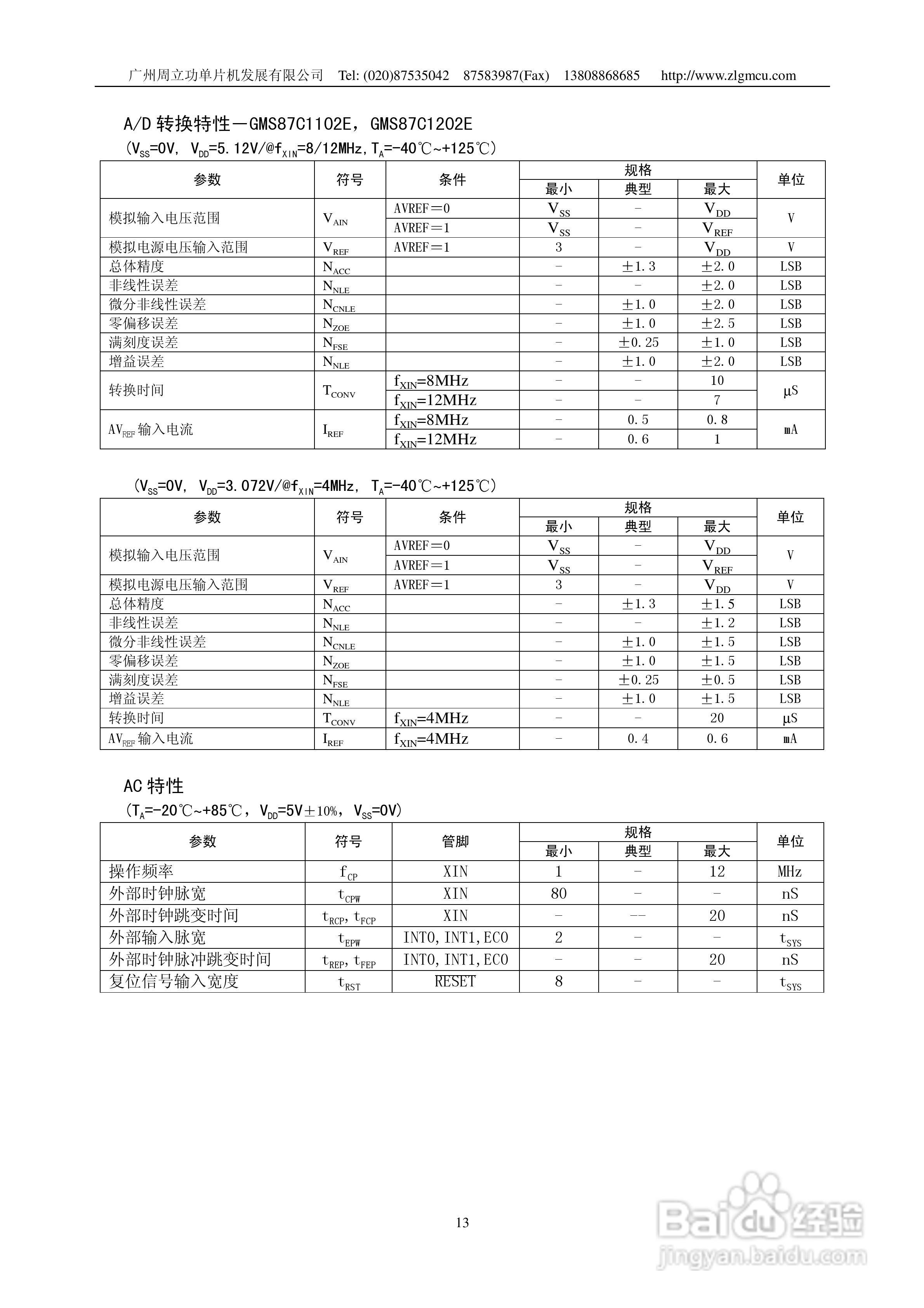 周立功GMS87C1102/GMS87C1202微控制器说明书:[2]
