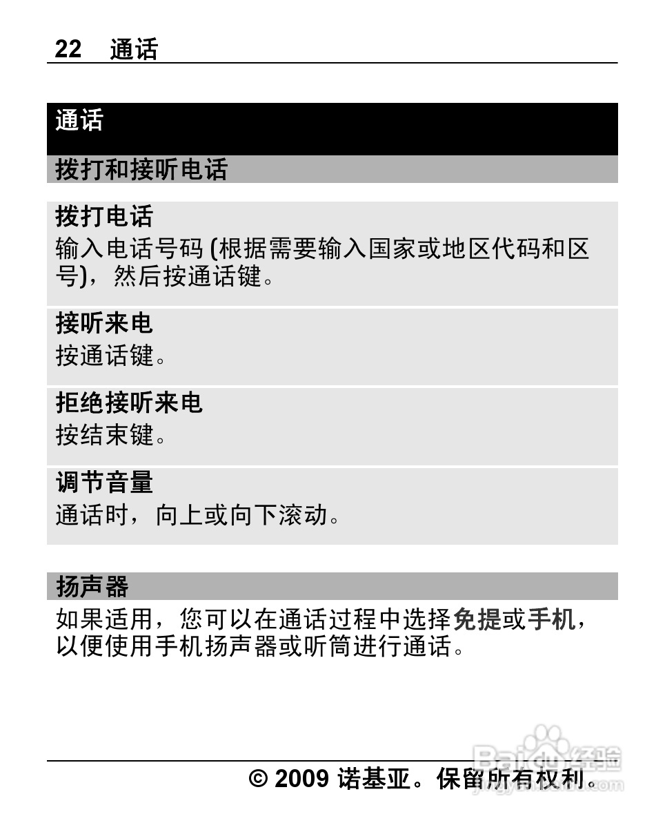 诺基亚2710手机使用说明书:[3]