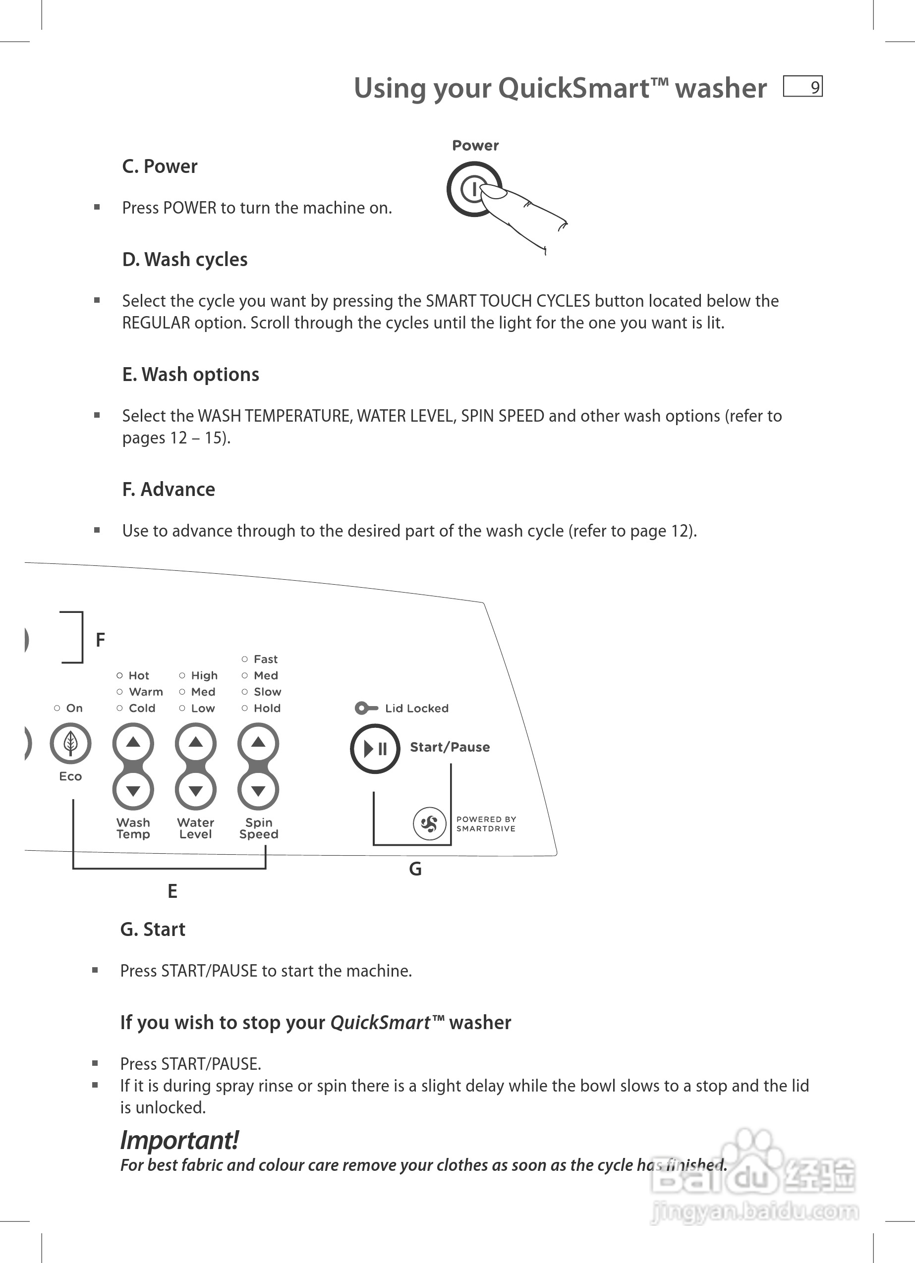 斐雪派克WA55T56GW1洗衣机说明书:[2]