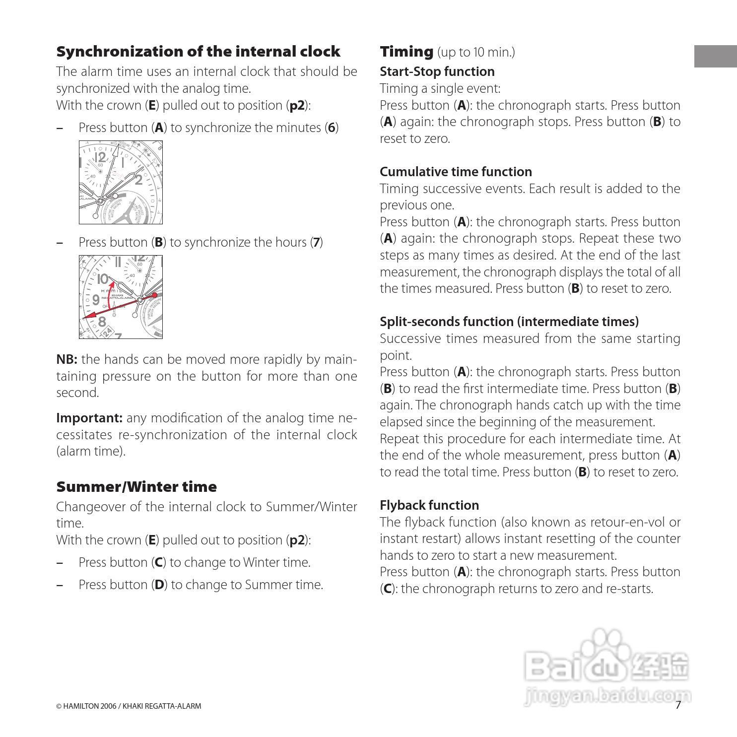 Hamilton汉密尔顿扬帆报时特制手表使用说明书:[1]
