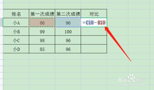 两次成绩对比退进步怎么弄