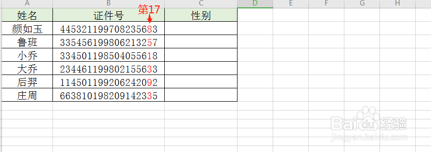 如何根据证件号来判断男女性别呢