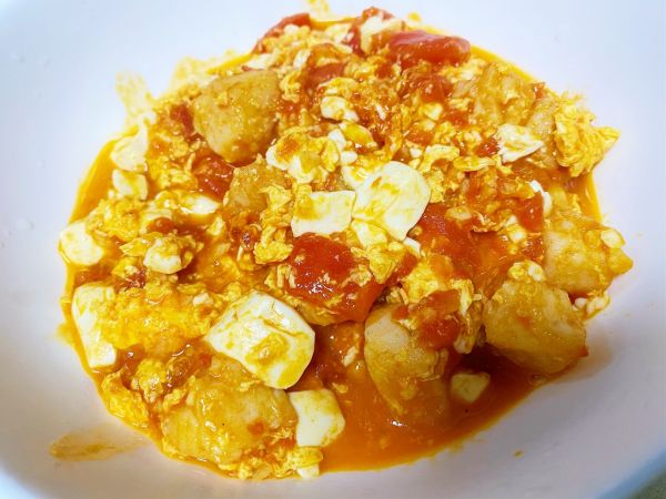 鳕鱼豆腐番茄蛋羹