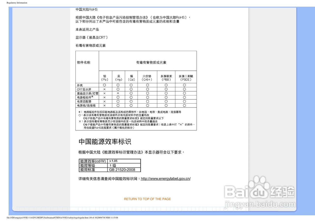 飞利浦193E1SB/93液晶显示器使用说明书:[3]