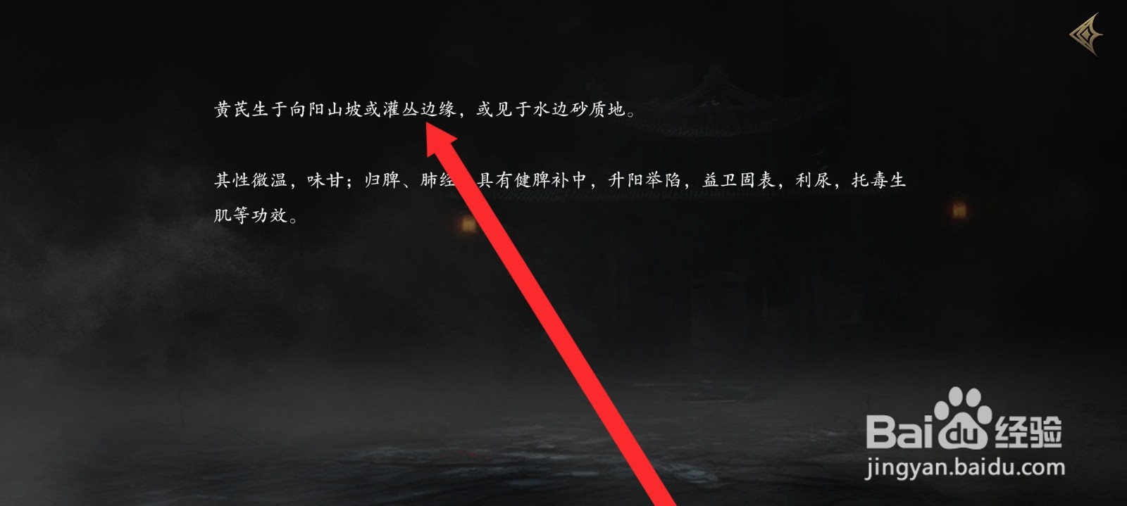 捕盗行纪如何查看黄芪药材信息