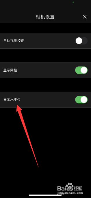 Cameraw显示水平仪怎么关闭