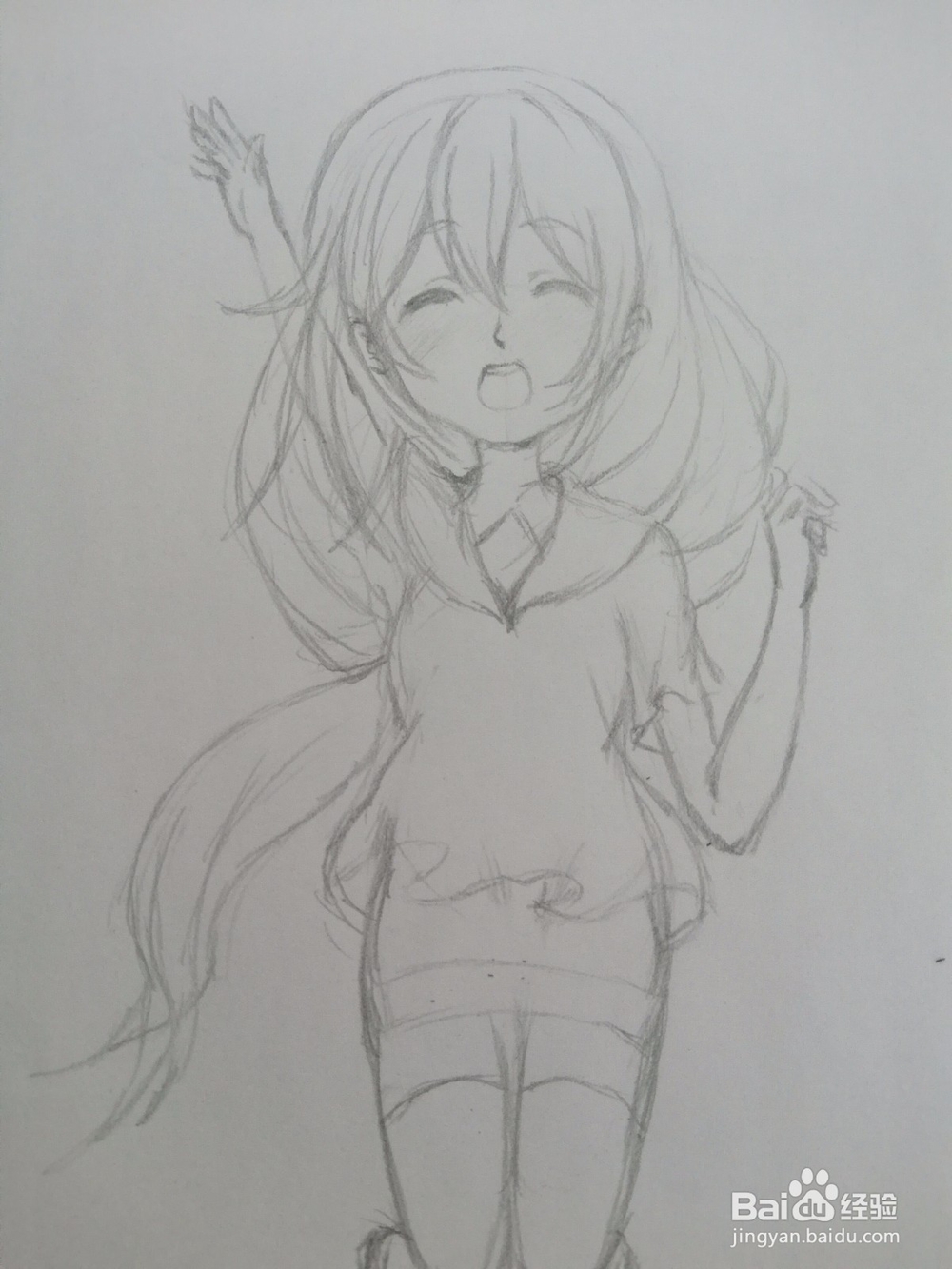 动漫人物头发起稿绘制过程