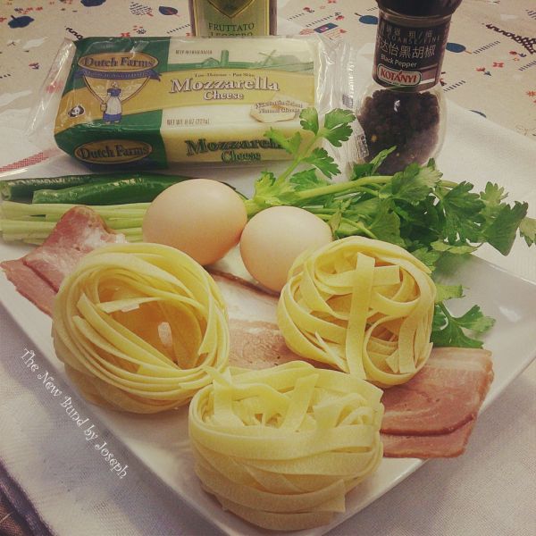 培根蛋酱意大利宽条面