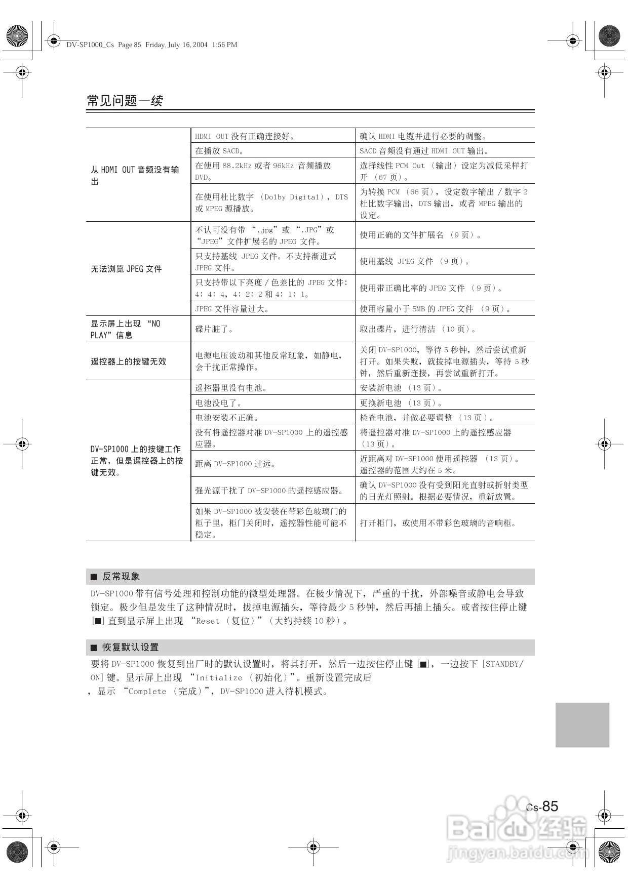 安桥DVD播放机DV-SP1000型使用说明书:[5]