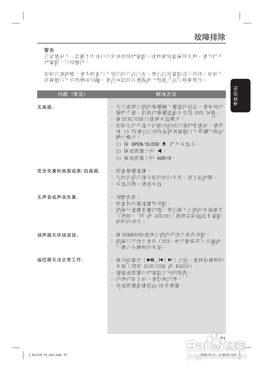 飞利浦HTS3156/93家庭影院使用说明书:[2]