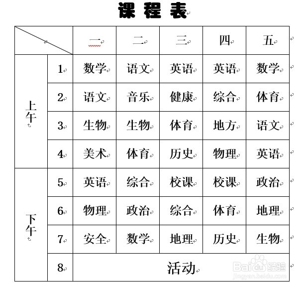 Word2013如何绘制斜线表头（表格的表头添斜线）