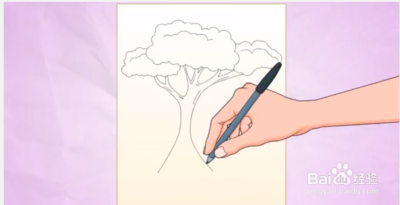 如何画一棵简单的树