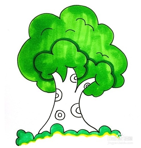 伴儿成长简笔画系列-儿童画大树的画法