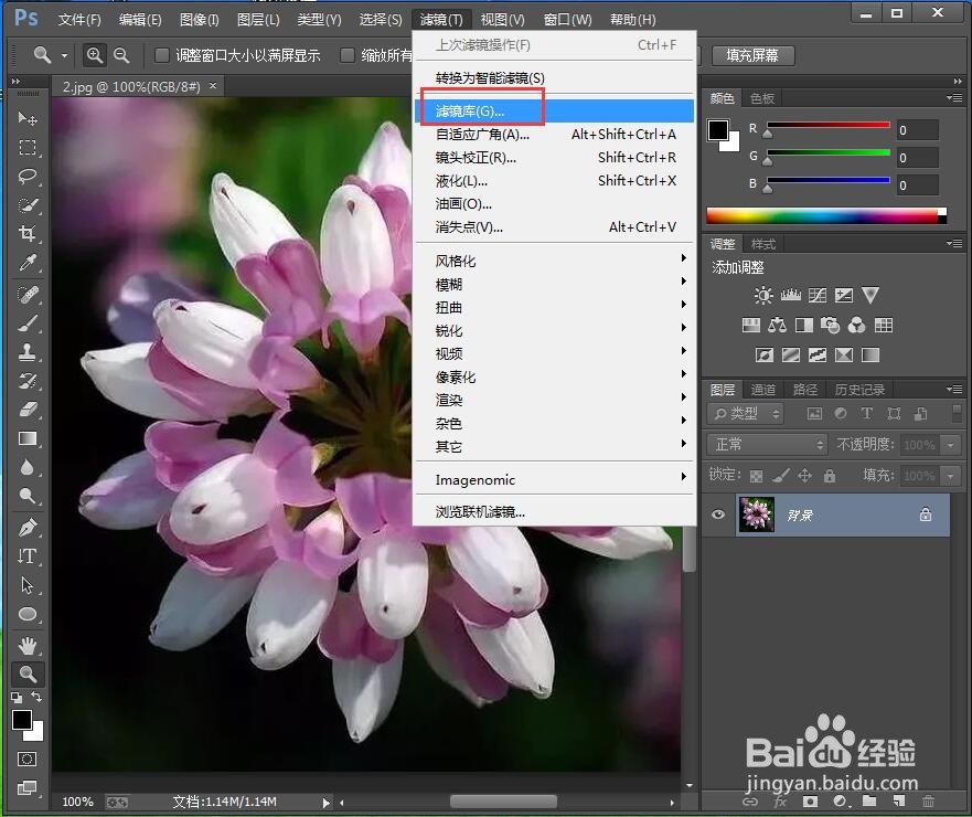怎样在ps中给图片添加海绵和油画效果