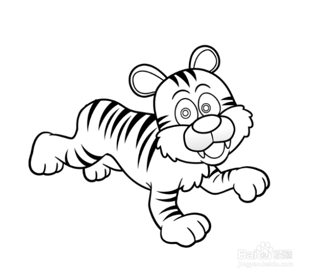 如何画卡通老虎的简笔画？