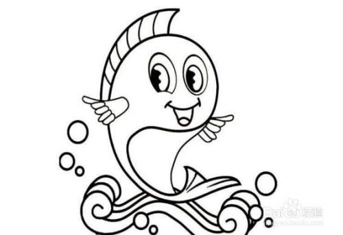 小鲤鱼泡泡的画法