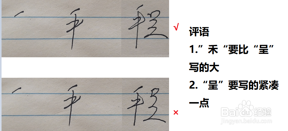 “程”字的写法,如何签名?中性笔和毛笔都有