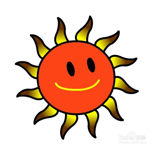 flash绘制一个卡通拟人太阳的方法